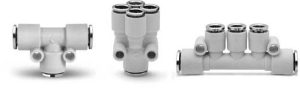 Super-Rapid Compact Pneumatic Fittings In Technopolymer