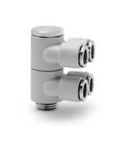 7642 02 Two Double Outlets Plastic Push In Fitting